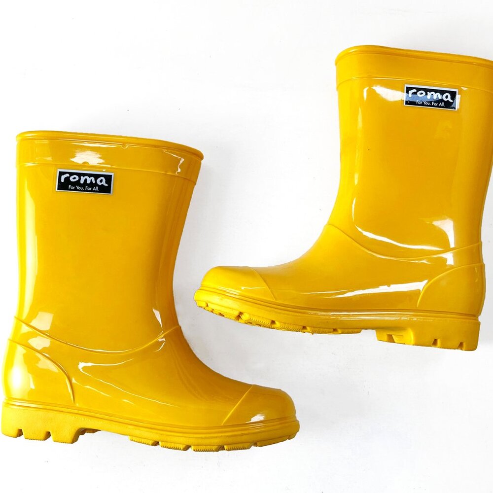 Roma ABEL Girls Yellow Rain Boots Size 12 *NEW / No Box *
